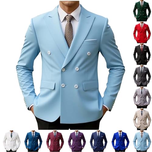 Cambkatl Men's Double Breasted Wedding Blazers Slim Fit Formal Tuxedo Suit Jackets Casual Sports Coat for Dinner Party2