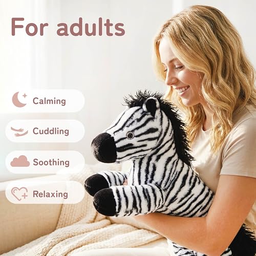 Image of Niuniu Daddy 25 inch 5 lb Weighted Zebra Stuffed Animal for Adults Kids, Giant Large Soft Body Pillow Plush Toy for Sleeping Huggable, Gift for Everyday Comfort