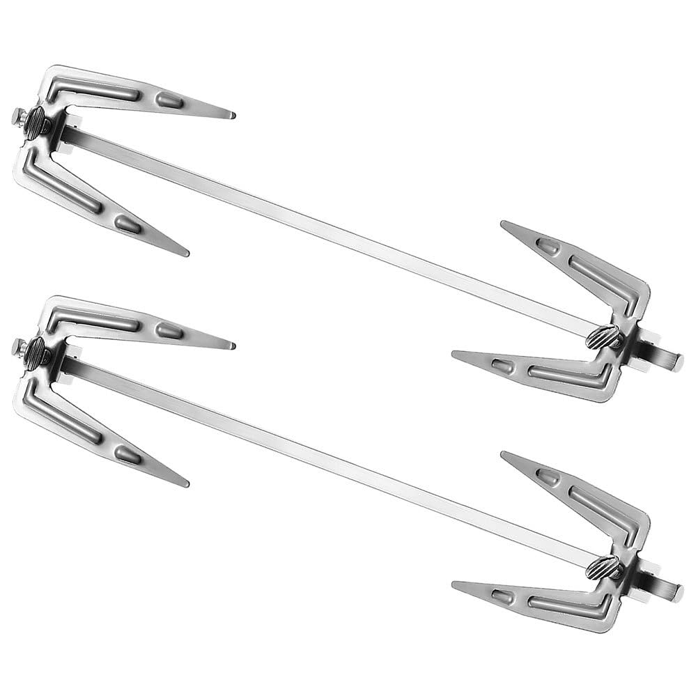 KICHOUSE 2-piece Stainless Steel Rotating Meat Prong Roasting Fork Set Bbq Kitchen Cooking Forks