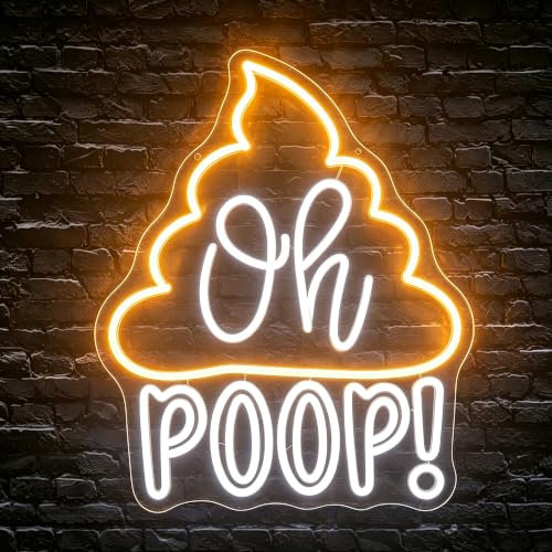 Image of Oh Poop Neon Sign for Wall Decor Dimmable Led Neon Lights Signs