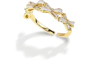 Gold Bow Adjustable Eternity Promise Ring