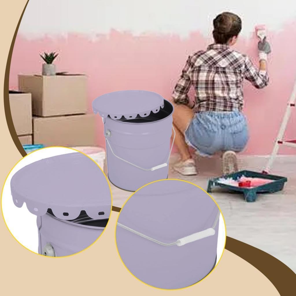 Lata de Pintura Vacía con Tapa Y Asa Cubeta Metálica para Disolventes Adhesivos Barnices Y Revestimientos Portátil Y Resistente Adecuada para Mejoras, 20l