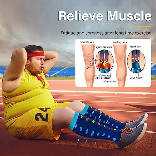 Image of Graduated Copper Compression Socks for Women Men Circulation 20-30mmhg-Best Support for Running,Nursing,Hiking