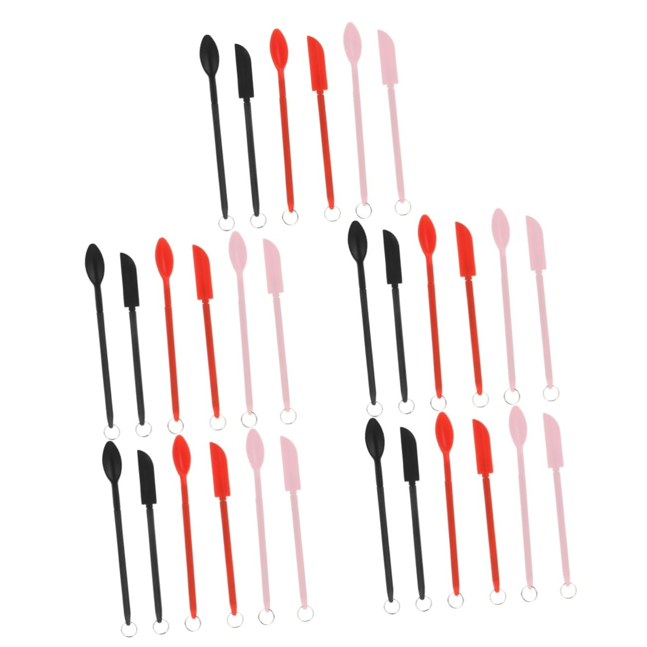Healeved 15 Ensembles Spatule en silicone de maquillage mini cuillère spatule de centre commercial pour les cosmétiques patisserie accessoire accessoires patisserie petite cuillère