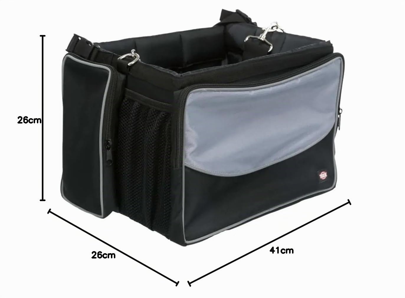 Trixie Caja Frontal para Bicicleta, 41 x 26 x 26 cm, Negro/Gris, 2,82 kg