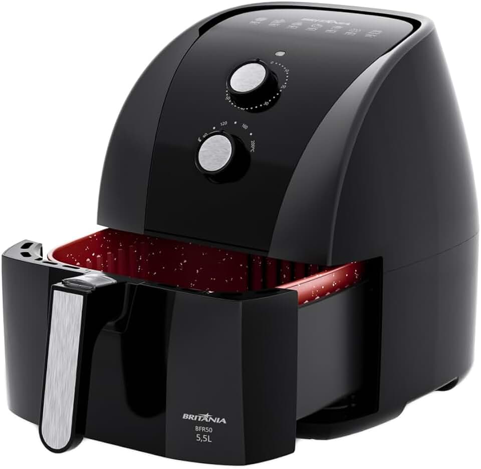 Fritadeira Air Fryer Britânia 5,5L 1500W BFR50 Redstone 220V