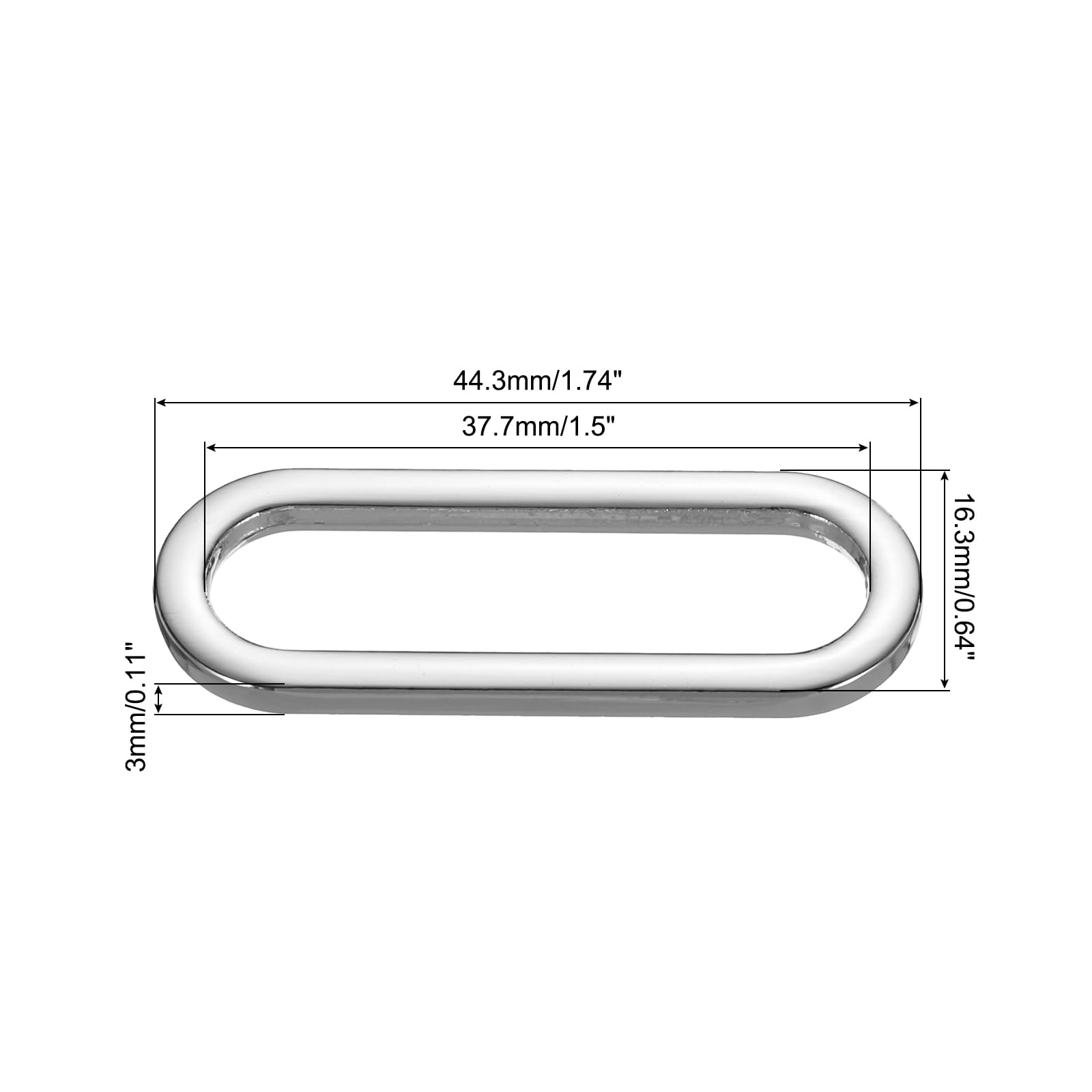 PATIKIL 1.5 Inch Metal Oval Ring Buckle, 6 Pack Adjustable Buckle Loops Non Welded Strap Fastener for Backpack Bag Belt Silver - Image 2