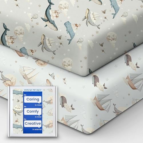 Premium Fitted Baby Boy Crib Sheets for Standard Crib Mattress - Ultra-Soft Jersey Knit Crib Mattress Sheet, Safe and Snug, Durable, Stylish Crib...