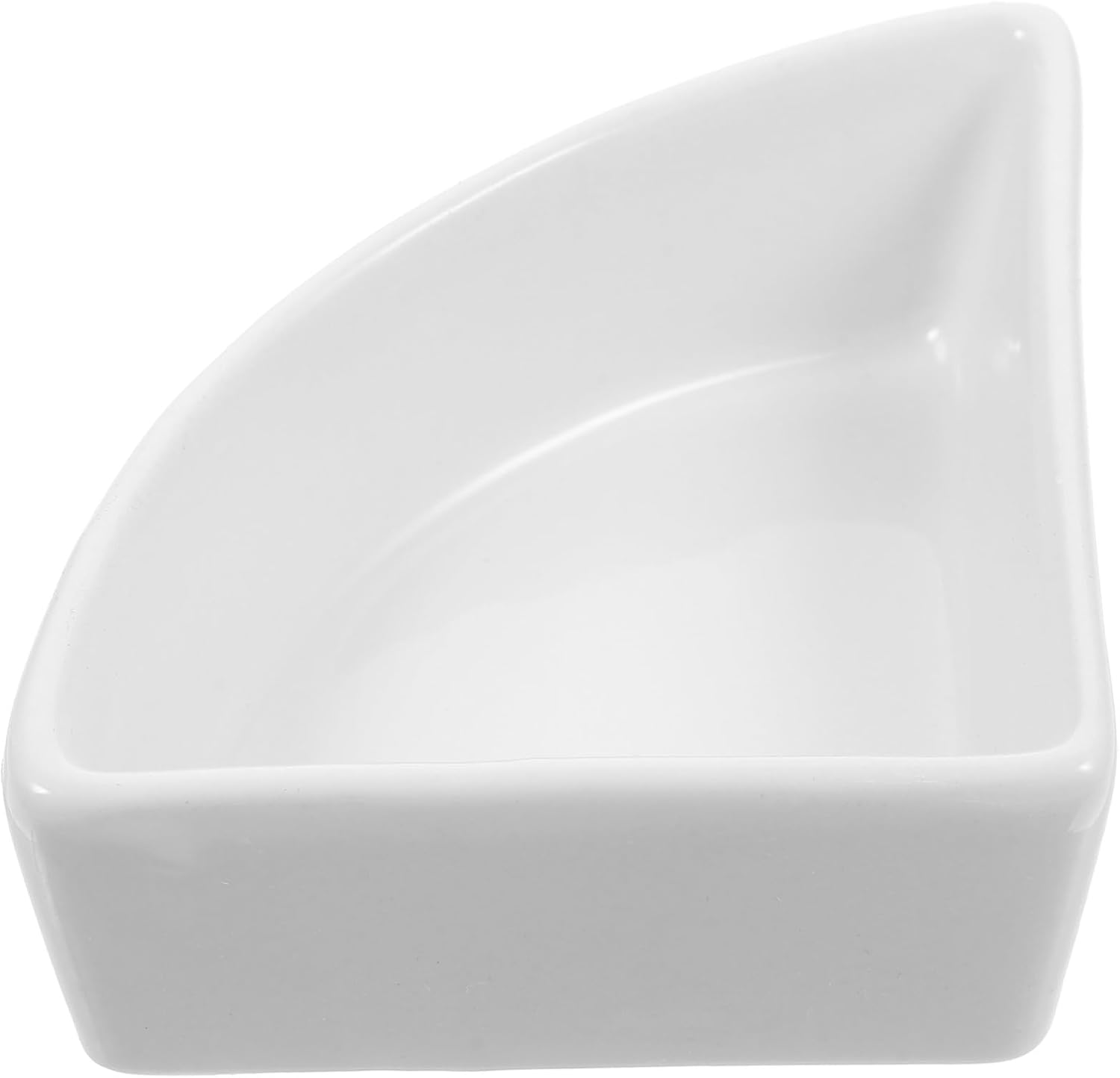 TEHAUX Ceramic Hamster Food Bowl and Water Dish, Triangle -Spill Pet Feeder for Small Animals, White Drinking Bowl for Hamsters, Sugar Gliders,