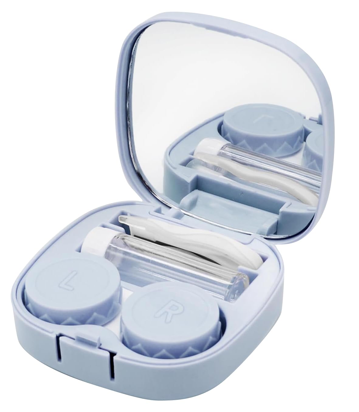 Portable Contact Lens Box for Travel and Home, Container Holder Easy Carry with Mirror