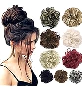 2pcs Hair Bun Extensions Wavy Curly Messy Donut Chignons Hair Piece Wig Hairpiece