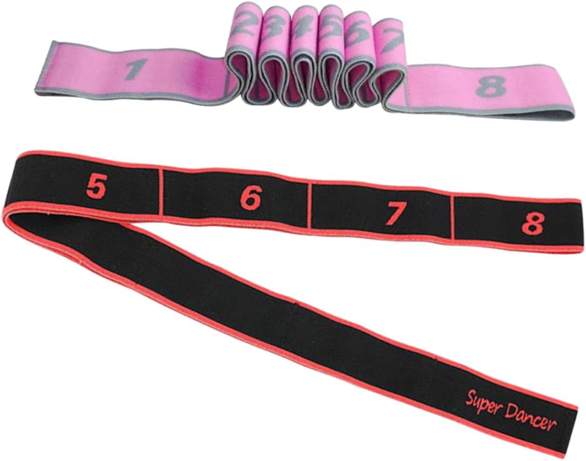 2pcs Elastic Fitness Bands for Yoga and Workout Stretch Belts for Home Gym Hip Shaping and Weight Loss Exercise Comfortable High Elasticity Pull-Straps for Beginners and Advanced