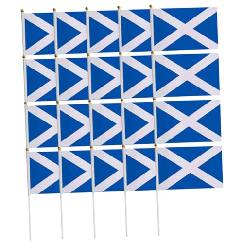 Homoyoyo 20 piezas Banderas de Mano Escocesas Portátiles para Eventos Deportivos Fiestas Cumpleaños Decoraciones Resistentes y Reutilizables