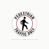 Vista 3 de J. J. Keller & Associates - Letrero de tráfico peatonal de 17 pulgadas de diámetro, texturizado, impermeable, extraíble, autoadhesivo