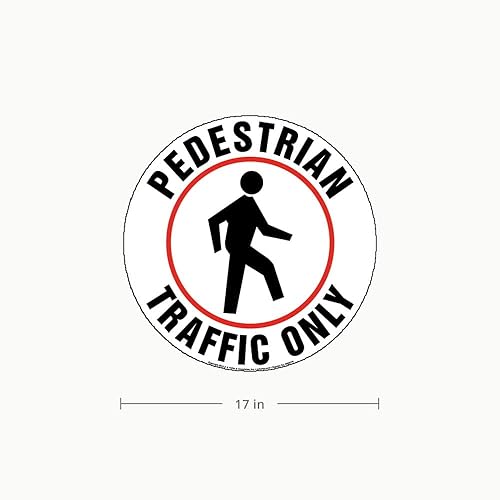 Miniatura 3 de J. J. Keller & Associates - Letrero de tráfico peatonal de 17 pulgadas de diámetro, texturizado, impermeable, extraíble, autoadhesivo, para uso en