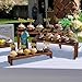 2 Set Large Wooden Tiered Risers Display Stands for Vendor Events,Stackable Wooden Cupcake Display Stand,Farmhouse Decor Wood Dessert Table Display Set,Vendor Booth Display Items,Food Display Risers for Party（12-11.2-10.4-9.6IN）