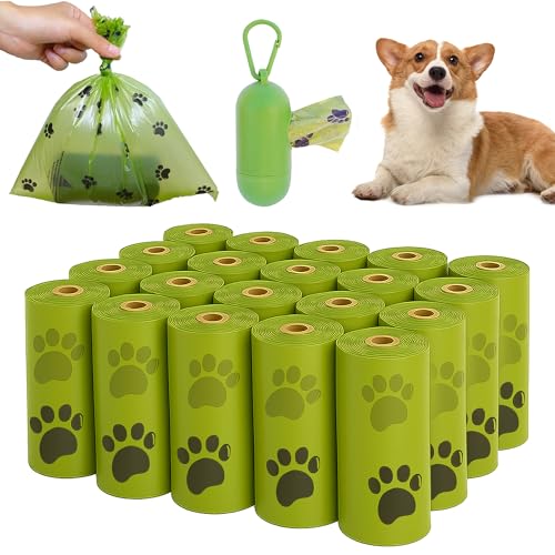 Velvaria Dog Poop Bags 20 Rolls (300 Pcs) with Dispenser Extra Thick Leak Proof & Biodegradable Pet Waste Bags for Pet