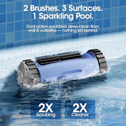 Image of Cordless Robotic Pool Vacuum with Smarter Navigation & Track Drive, Dual 180W Brushless Motors, Wall & Waterline Climbing, 150-Min Runtime, for Inground & Above-Ground Pools up to 2,150 Sq. Ft.