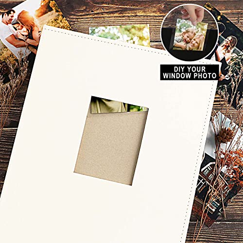 Image of Ywlake Photo Album 4x6 400 Pockets, Leather Photo Albums Holds 400 Vertical Pictures Only Beige