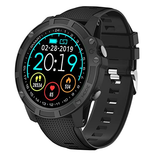 Antimi Smartwatch, Bluetooth Smart Watch Fitness Tracker Armband Sport Uhr Pulsuhren Schrittzähler Schlafmonitor mit IP68 Wasserdicht Schwimmen Blutdruckmessung für iOS Android (Schwarz04)