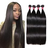 Miss CARA Brazilian Virgin Straight Hair Bundles 100% Unprocessed Remy Human Hair Weave Bundles (16 18 20 22)