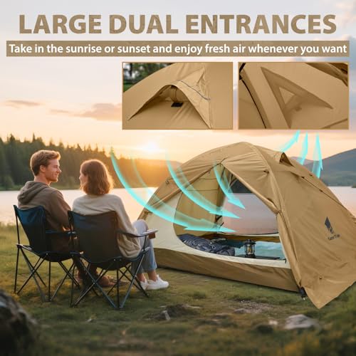 GEERTOP Carpa para 2 Personas, Tienda de Camping Impermeable de 4 Estaciones miniatura 4