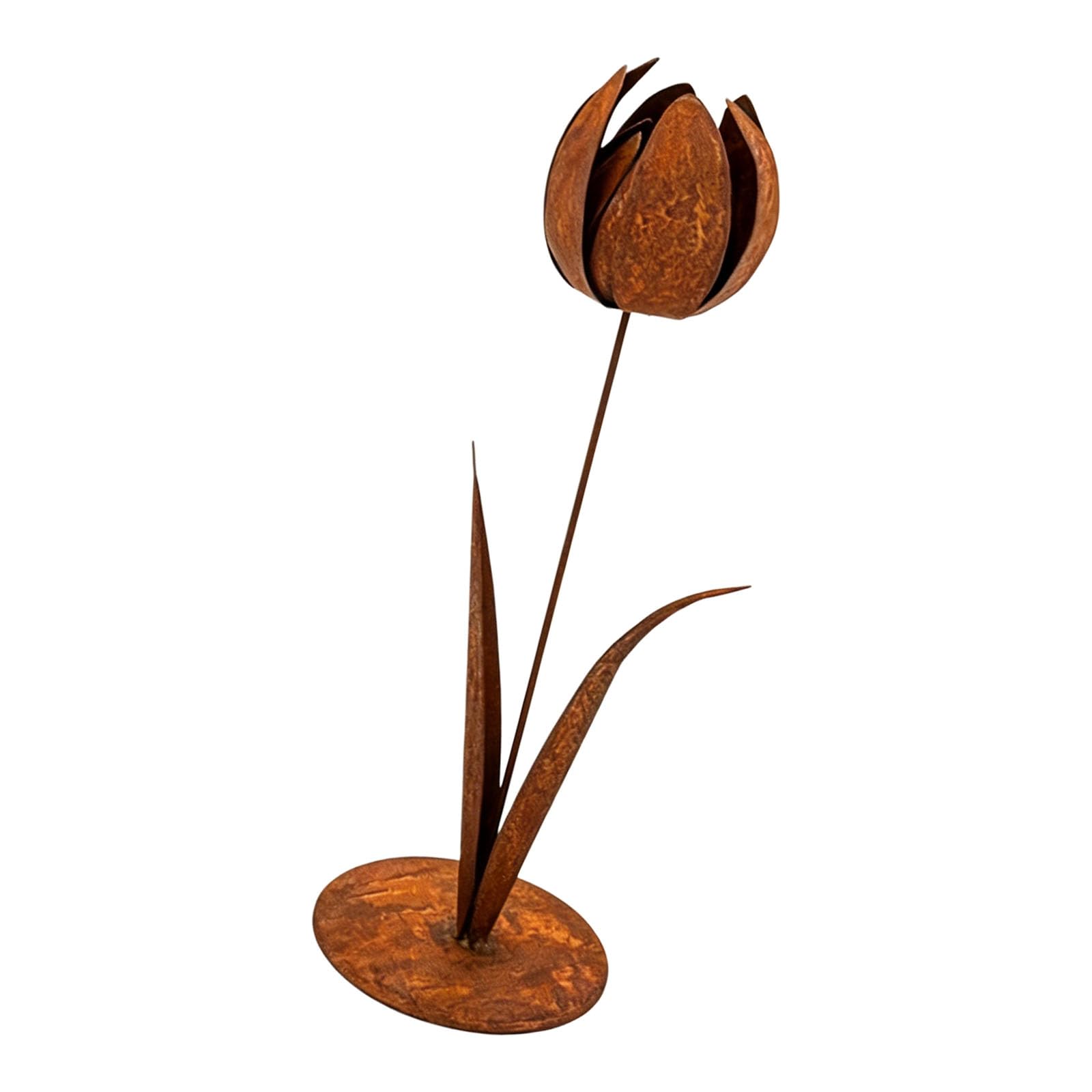 Limtula Rusty Tulips Iron Decorative Stakes Artistic Handcrafted Sculpture for Garden and Patio Artificial Flower Ornament Elegant Iron Decoration