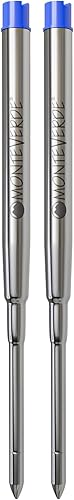 Monteverde - Recambio de bolígrafo de gel sin tapa para bolígrafos Sheaffer, punta media, azul, 2 por paquete (S422BU)