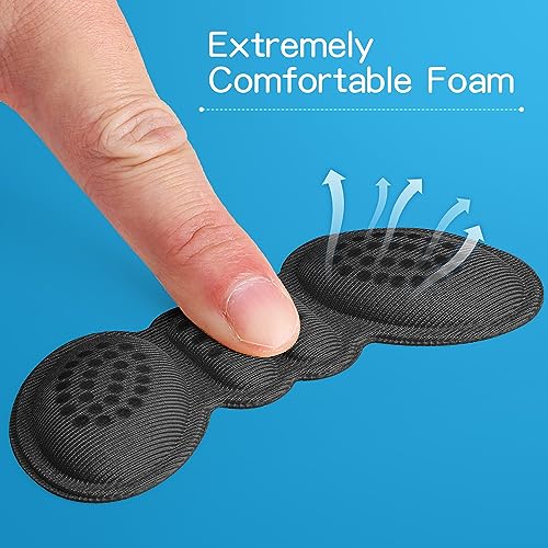 Image of Adhesive Heel Cushion Pads, Grips Inserts for Women & Men, Prevent Slip & Blister Shoe Guards - 2PCS Black