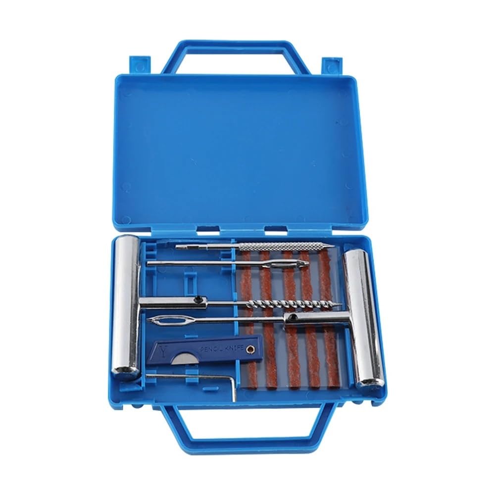 Kit de reparación de neumáticos for trabajo pesado, sin cámara, for coche, furgoneta, motocicleta, pinchazos, kit de reparación profesional, juego de reparación de neumáticos de emergencia(Type A Set(