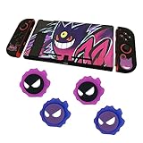 YOTOKAO Switch Thumb Grip Caps and Protective Case for Ghost,Soft Silicone Joystick Cover Compatible with Switch-4PCS,Frosted Feel TPU Case for Switch（Demon）