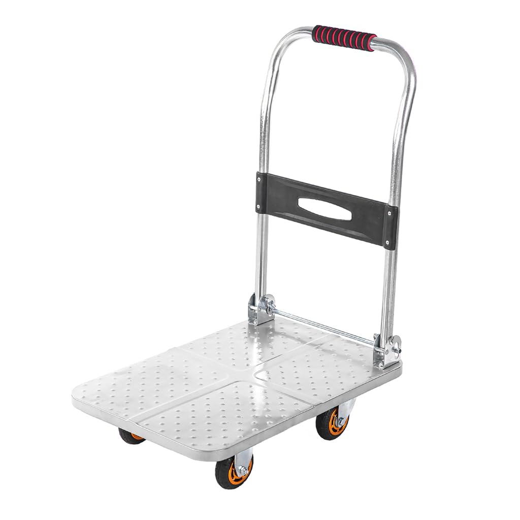 Carro de Plataforma Resistente Coolpleasant, Plataforma de Acero con Capacidad de 100 kg a 800 kg, Carretilla Manual Plegable versátil para Carga y Almacenamiento (tamaño: 60 x 40 cm)