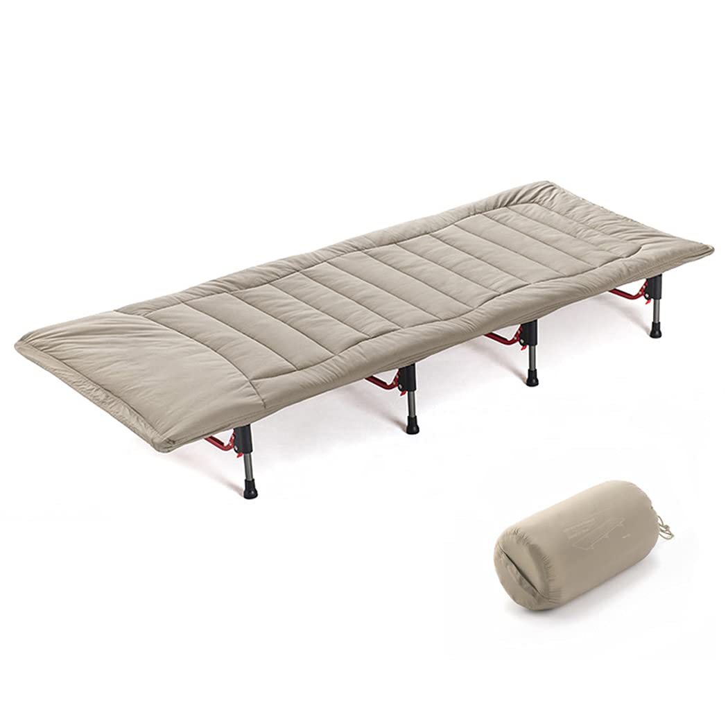 Lettini da Campeggio Leggeri con Imbottitura, Lettino da Campeggio Pieghevole Portatile con Materasso | Strutture Letto in Lega di Alluminio con materassino in Cotone per Barbecue da Ufficio da viag