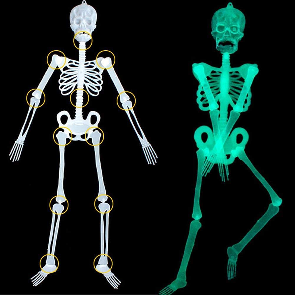 Esqueleto de Halloween, Cuerpo de Esqueleto de Halloween Que Brilla en la Oscuridad Cuerpo de Esqueleto de Halloween Aterrador para la Mejor decoración de Halloween Little Surprise