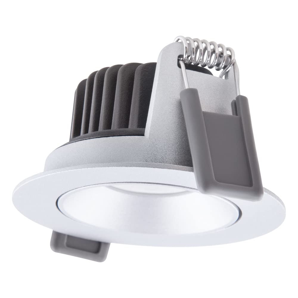 Ledvance Foco LED Adjust Aluminium Plata 8W 680lm 36D - 930 Luz Cálida | Recorte 68mm - IP20 - Mejor reproducción de color - Regulable