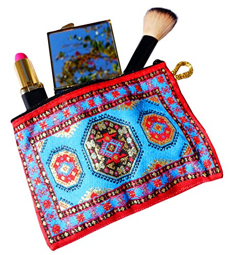 Handmade zip wallet - Oriental rug/kilim - for, keys, glasses, coin purse for teenagers, girls, change money cards holder