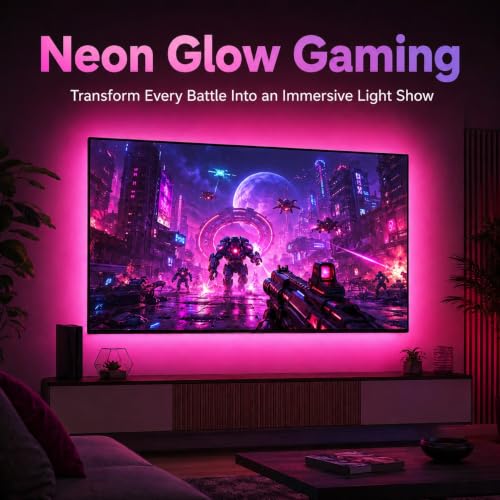 Image of MORIACC 19.68ft LED Lights for TV, RGB TV LED Backlight for 55-85 Inch TVs, Music Sync Strip Lights Behind TV, APP & Remote Control, USB Powered for Bedroom Gaming Home Theater