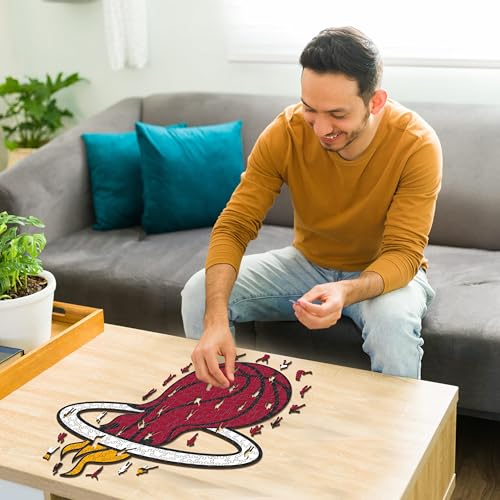 Iconic Puzzles - Miami Heat, Logo, Wooden Puzzle officially licensed NBA, 100% sustainable, size L, 500 Pcs - Image 2