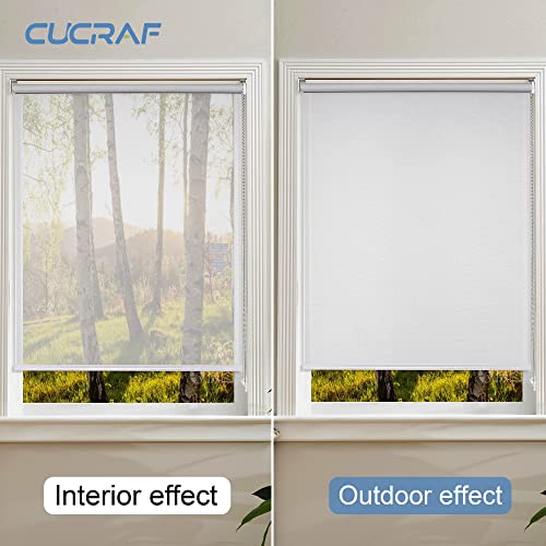 Cucraf Solar Window Shades Light Filtering Roller Shades For Windows Privacy Protection, Sheer Shades Uv Protection Blinds For Windows, Home, Office, Easy To Install,20" W X 72" H,Grey #TOP2