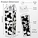 Whaline 2 Pack Cow Print Milk Carton Water Bottle 17oz Clear Plastic Milk Bottles Leakproof Square Juice Bottle Cow Patterned Drinking Containers for Outdoor Activities Sports Travel Camping
