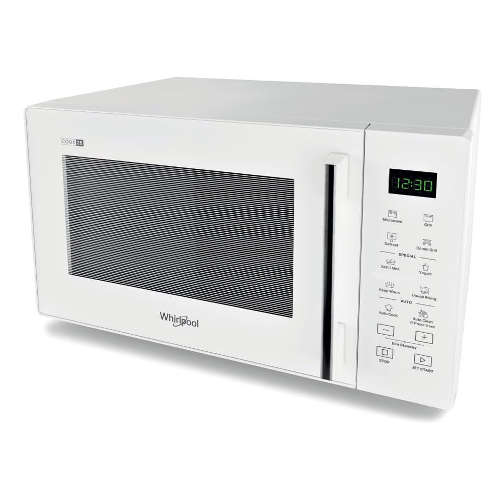Whirlpool Microondas Combinado MWP253W, 25L, 900W Microondas + 1000W Grill, Panel Táctil, Libre Instalación, Blanco