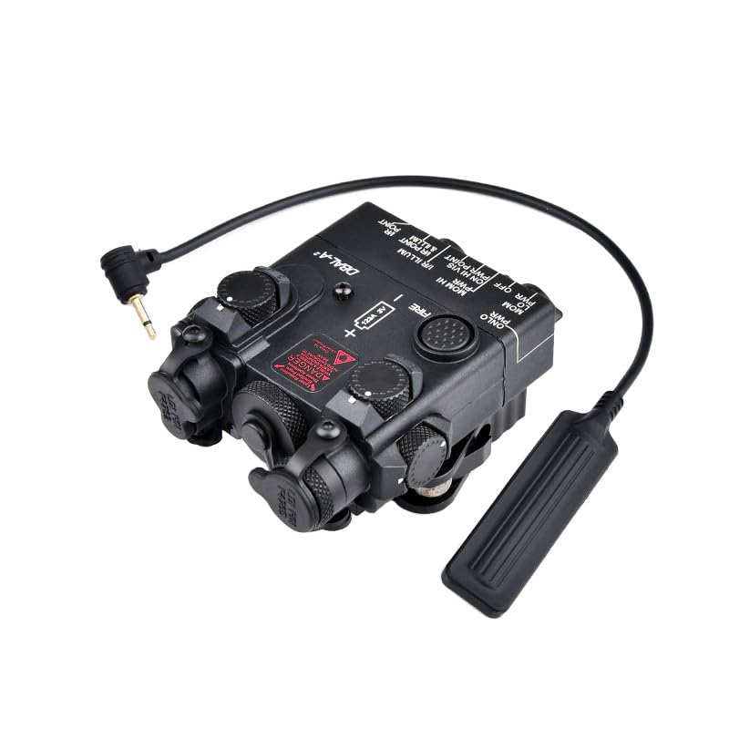 Plastic DL-A Box Red/Green/Blue Laser Sights?with IR Laser + Laser Sight + IR Light Illuminator Night Vision Flashlight?with Pressure Switch (Constant/Momentary Modes)?for 20mm Rail (Red Laser BK)