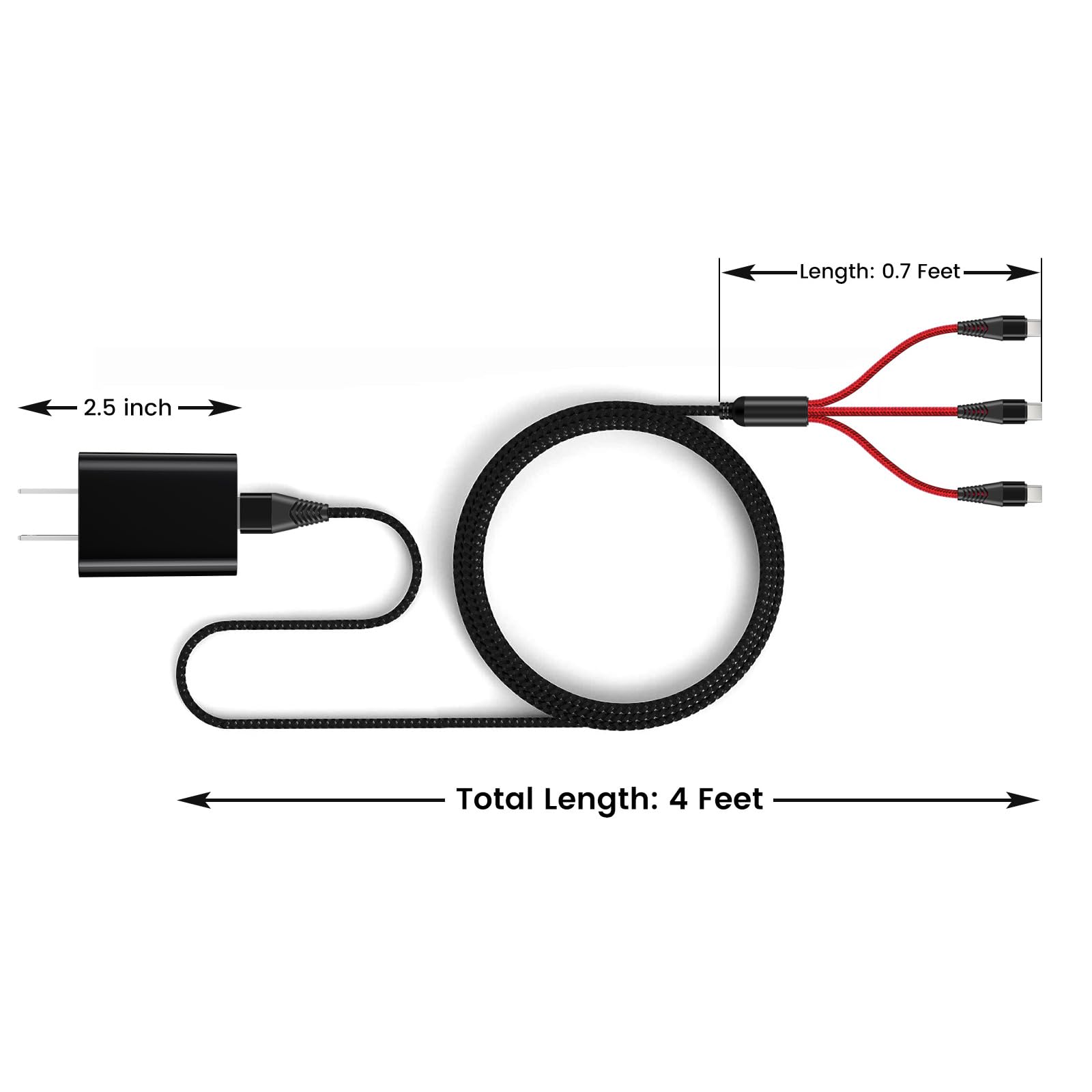 USB C Charging Cable for Rode Wireless Go 2 / ii Microphone System