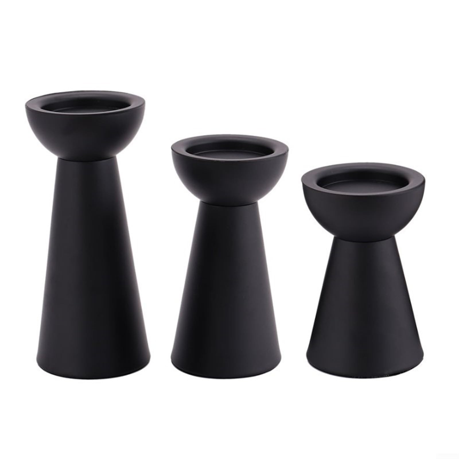 Bougeoirs piliers noirs en métal vintage pour centre de table de mariage et fête