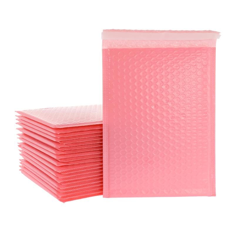 Torby transportowe z kopertą bąbelkową, Wyściełane koperty bąbelkowe samoprzylepne wielokolorowe różne rozmiary 50 szt(Pink-50pcs,18 * 23cm)