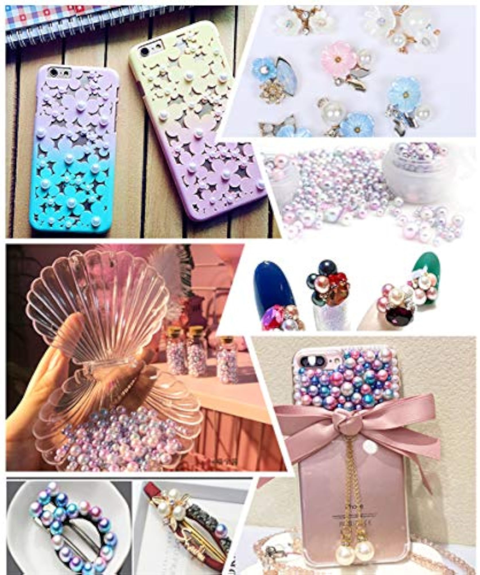 100pcs Mixed Sizes Round Loose Beads, No Hole
