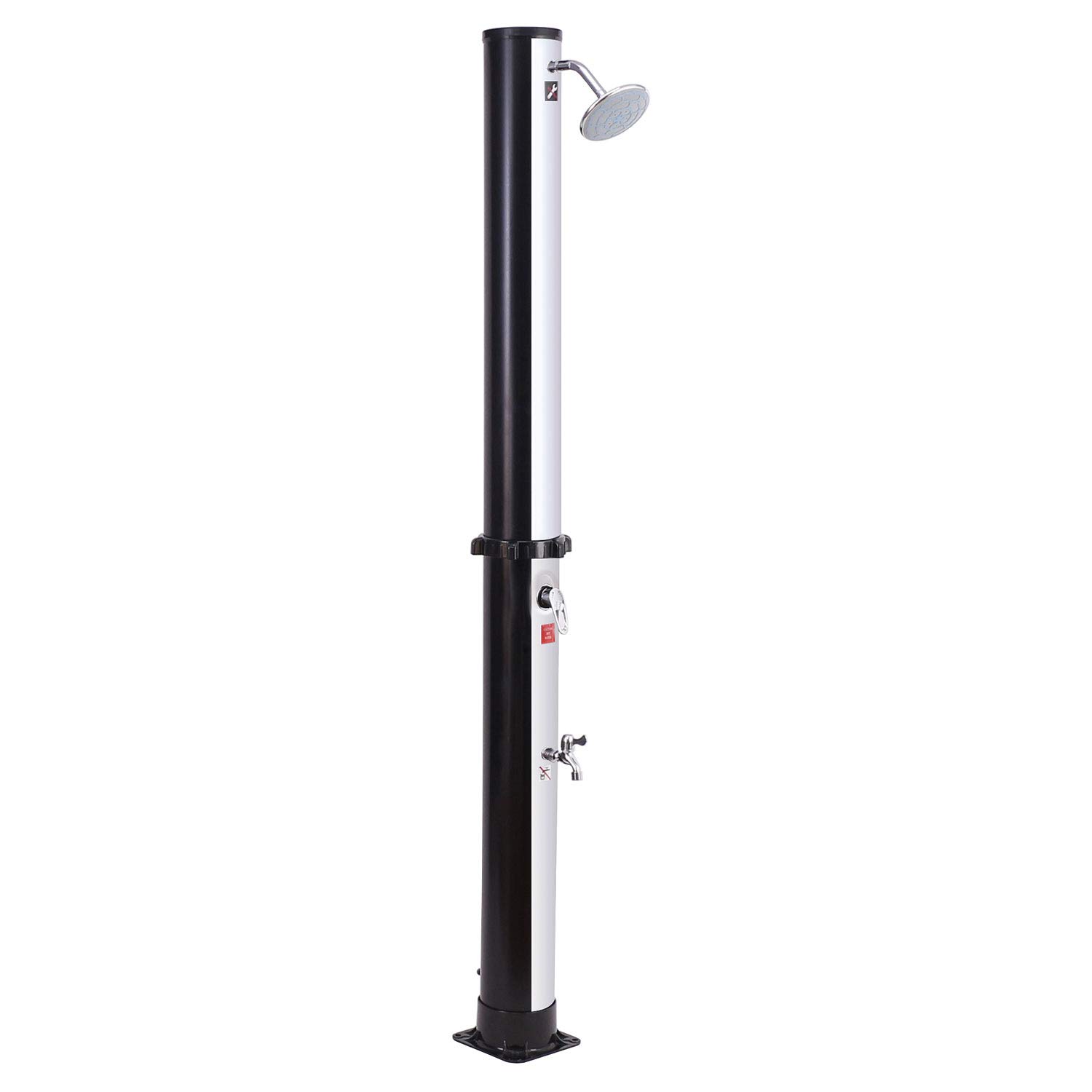Douche d'extérieur solaire FIDGI noire et argent de 35L.