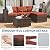 MilleLoom 5-Piece Outdoor Sectional Sofa Set, All-Weather PE Rattan Patio Furniture with Ottoman & Tempered Glass Table, Convertible Garden Couch for Backyard, Porch, Poolside (Brown/Wine Red)
