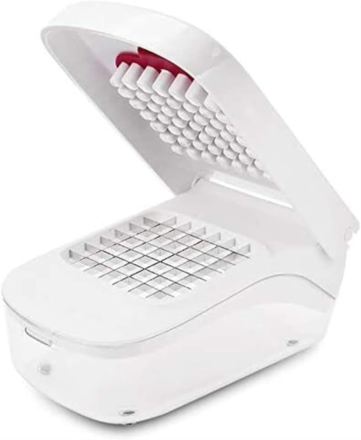 Knoblauchpresse, manueller Knoblauch-Ingwer-Pressezerkleinerer, Gemüse-Obst-Schneider, Zwiebelschneider, sauberes Pressen ohne herumfliegende Stücke, White, 20 * 12,5 * 10cm