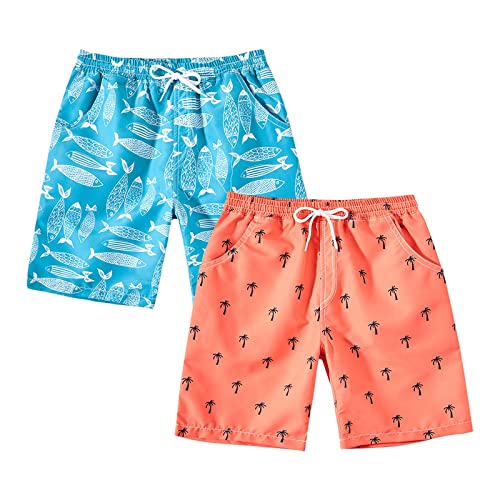 Generic Toddler Boys Pull on Swim Trunks Cute Print Elastic Waist Swim Shorts Little Boys Bathing Suit Swimsuit Swim Wear 4t
